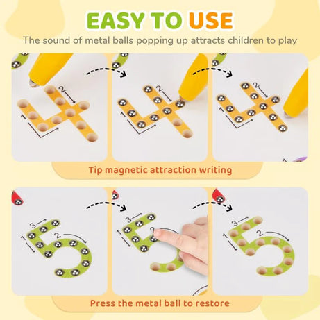 Magnetic Letter Tracing Board – Double-Sided  ABC and 123 Sensory Toy