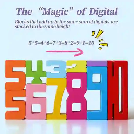 Premium Wooden Number Stacking Blocks for Kids