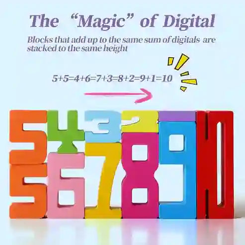 Premium Wooden Number Stacking Blocks for Kids
