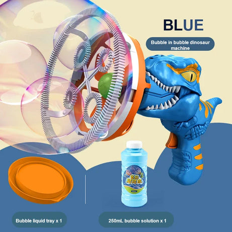 🦖Dinosaur Bubble Machine with Bubble Solution - Rechargeable - (Usb Charger with 3 x batteries)
