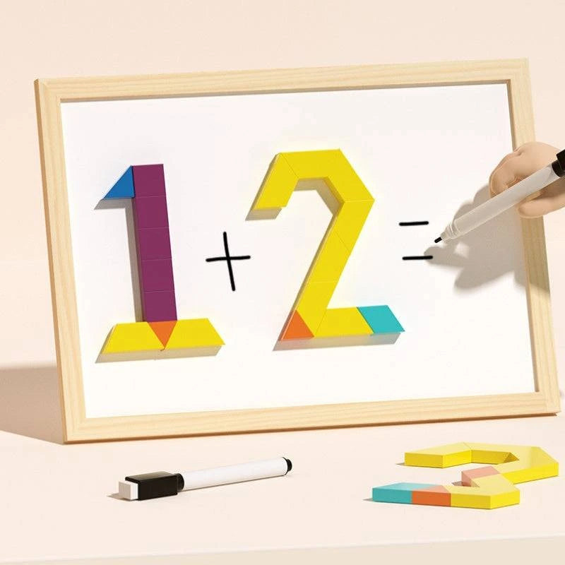 Wooden Magnetic Pattern Block Puzzle Set