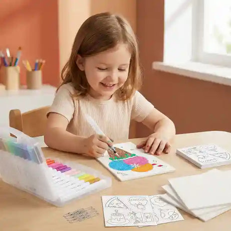 Creative Sponge Painting Art Set for Kids – DIY Bubble Effect Craft Kit
