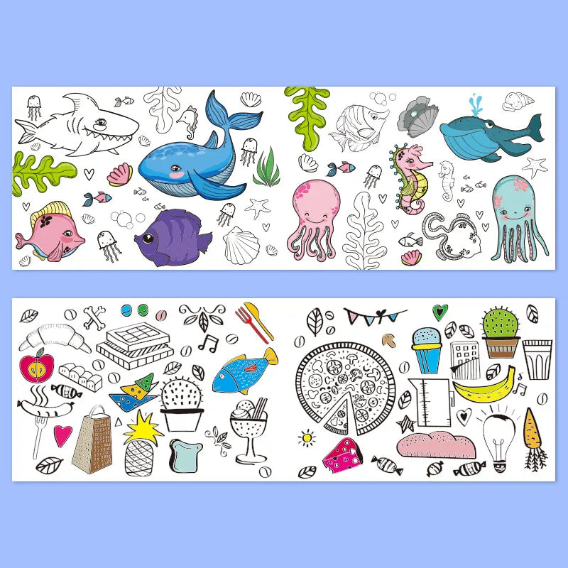 Children's Coloring Drawing Roll Sticker