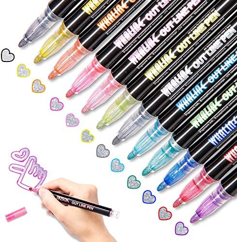 Color Double Highlighter Outline Pen Marker