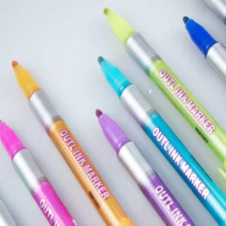 Color Double Highlighter Outline Pen Marker