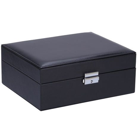 Premium Leather Jewelry Box Double Layer Storage