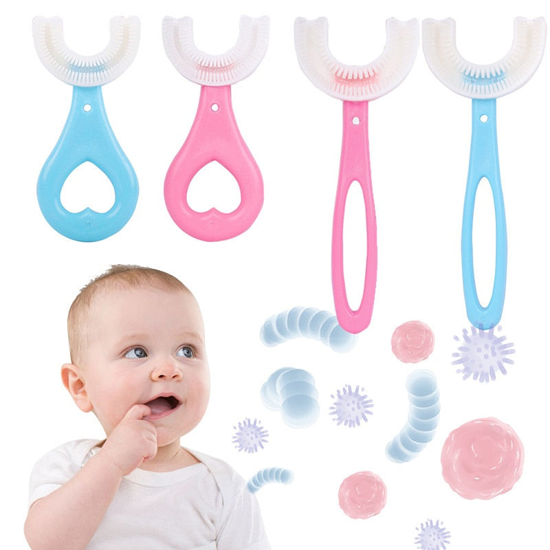 Silicone Baby Toothbrush U Shaped 360 Degree