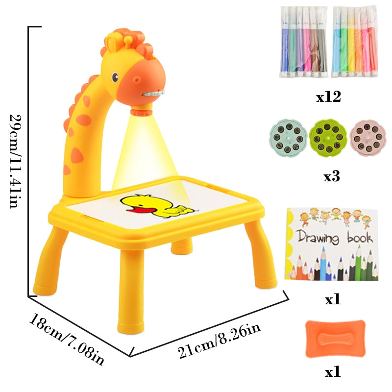 CHILDREN LED PROJECTOR ART DRAWING TABLE