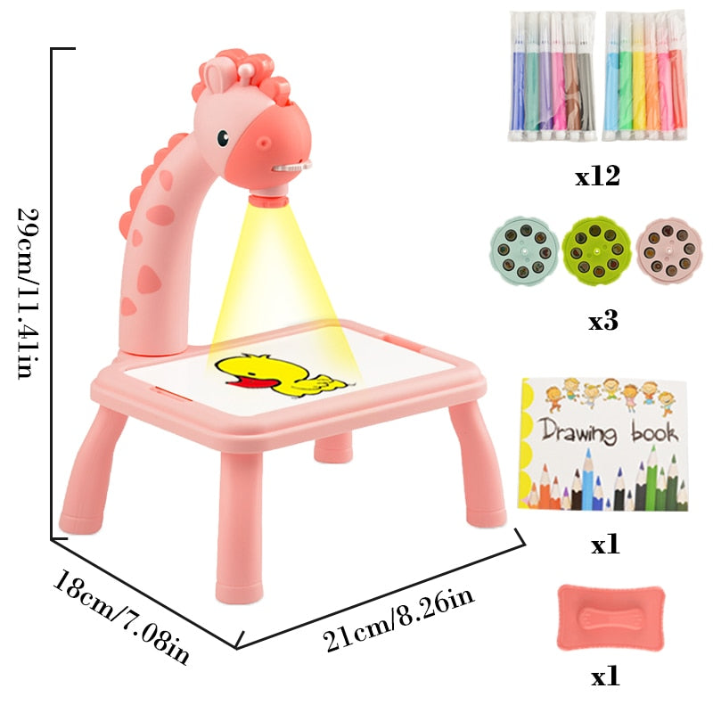 CHILDREN LED PROJECTOR ART DRAWING TABLE