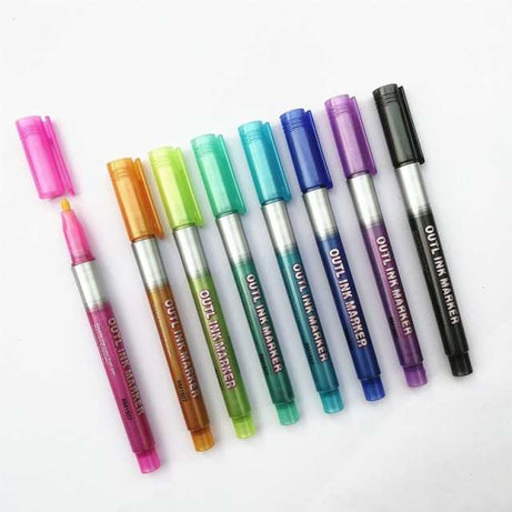 Color Double Highlighter Outline Pen Marker